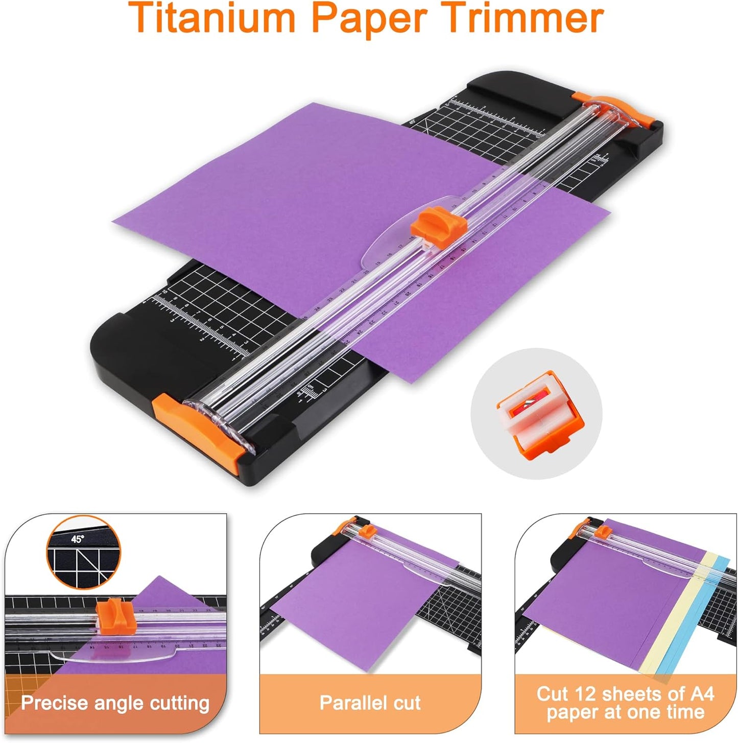 27PCS Craft Weeding Tools for Vinyl Kit,Utility Knife Set with 12Inch Paper Cutter Trimmer for Scrapbooking,Silhouettes,Cameos,DIY Art Crafting,Cutting,Splicing,Cardstock