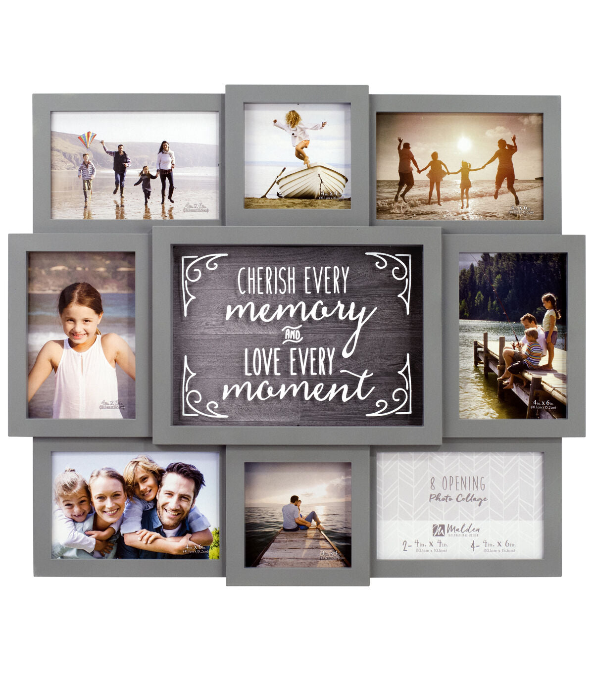 Malden 19" x 17" Cherish Every Memory 8 Photo Collage Frame