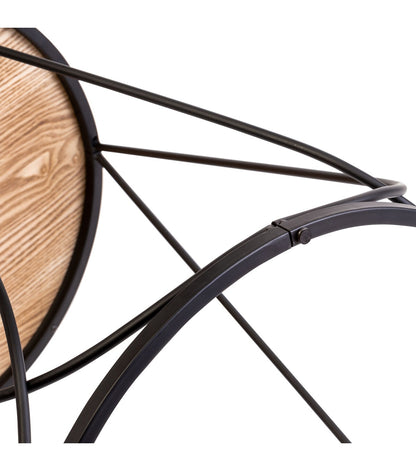Honey Can Do Round Side Table with Natural Top