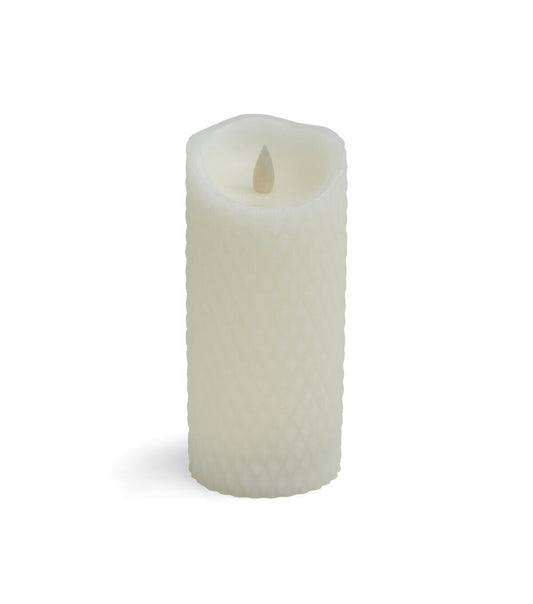 3" x 7" White Flickering Flame LED Wax Candle by Hudson 43