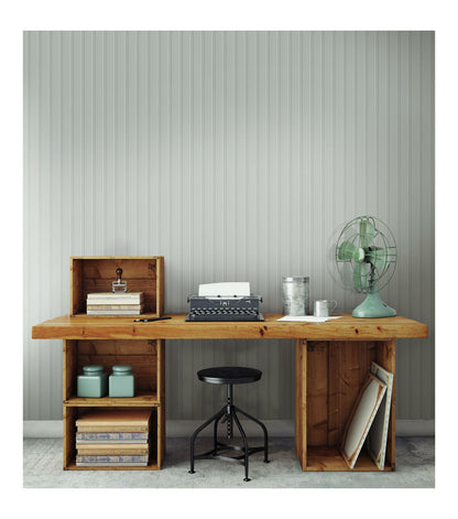 RoomMates 20.5" x 16.5' Mint Green Beadboard Peel & Stick Wallpaper