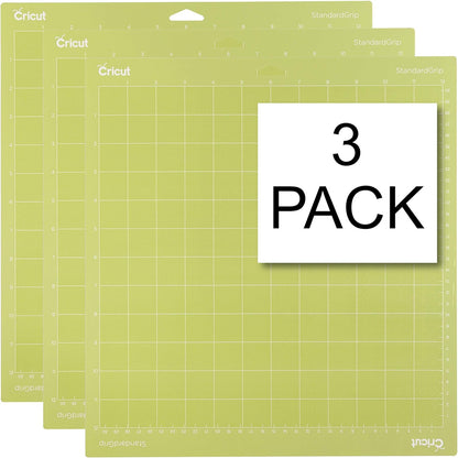 Cricut StandardGrip Adhesive Cutting Mat 12"x12" - For Cricut Explore Air 2/Cricut Maker - 3 Pack, Green (2004702)
