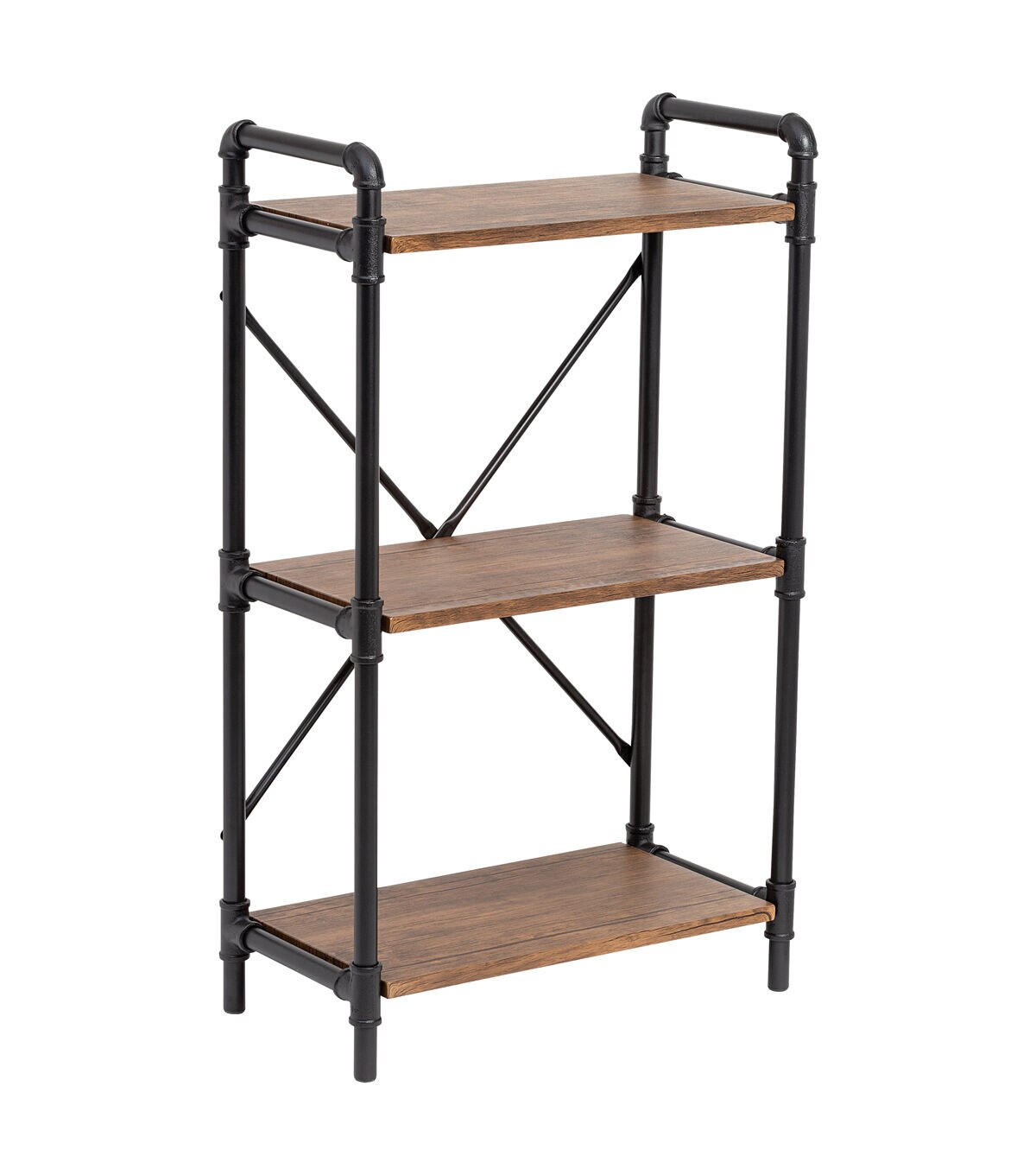 Honey Can Do 3 Tier Industrial Bookshelf Black