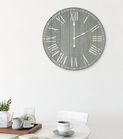 All The Rages Wood Plank 23" Large Rustic Coastal Wall Clock