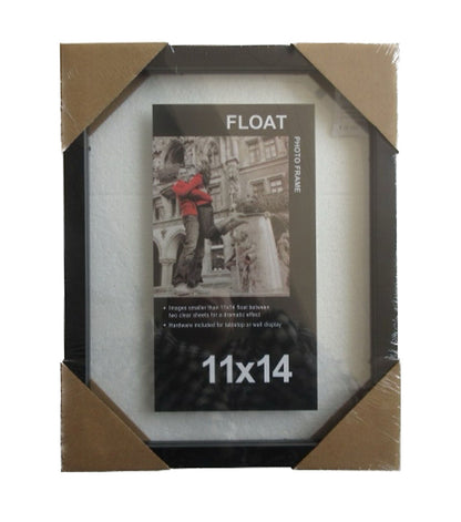 Innovative Creations 11"x14" Black Wood & Glass Float Photo Frame