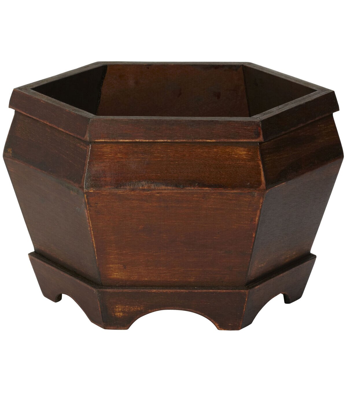 Nearly Natural 3ct Wooden Hexagon Decorative Planter