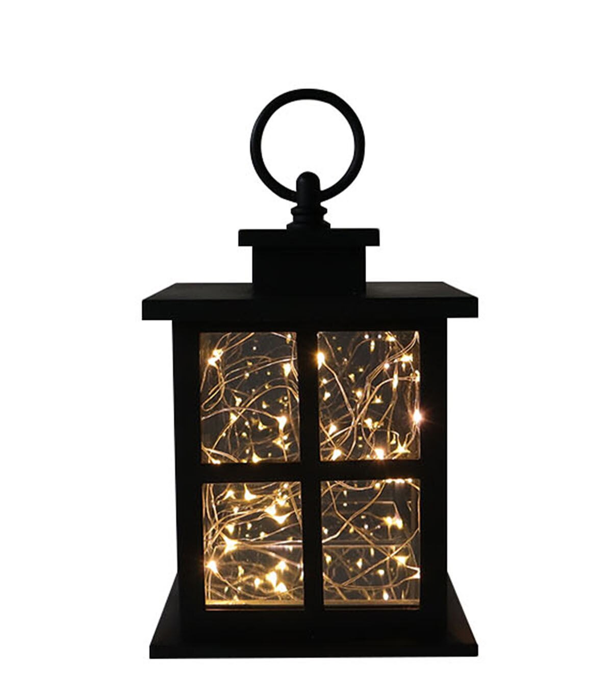 7" Black LED Rustic Lantern by Place & Time