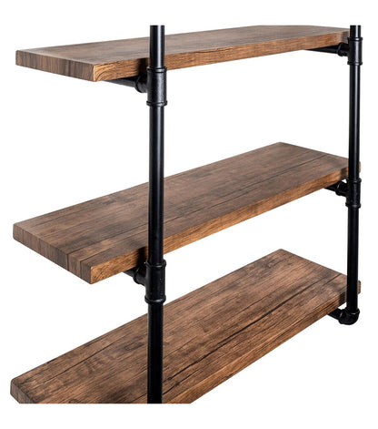 Honey Can Do 3 Tier Black Industrial Wall Shelf