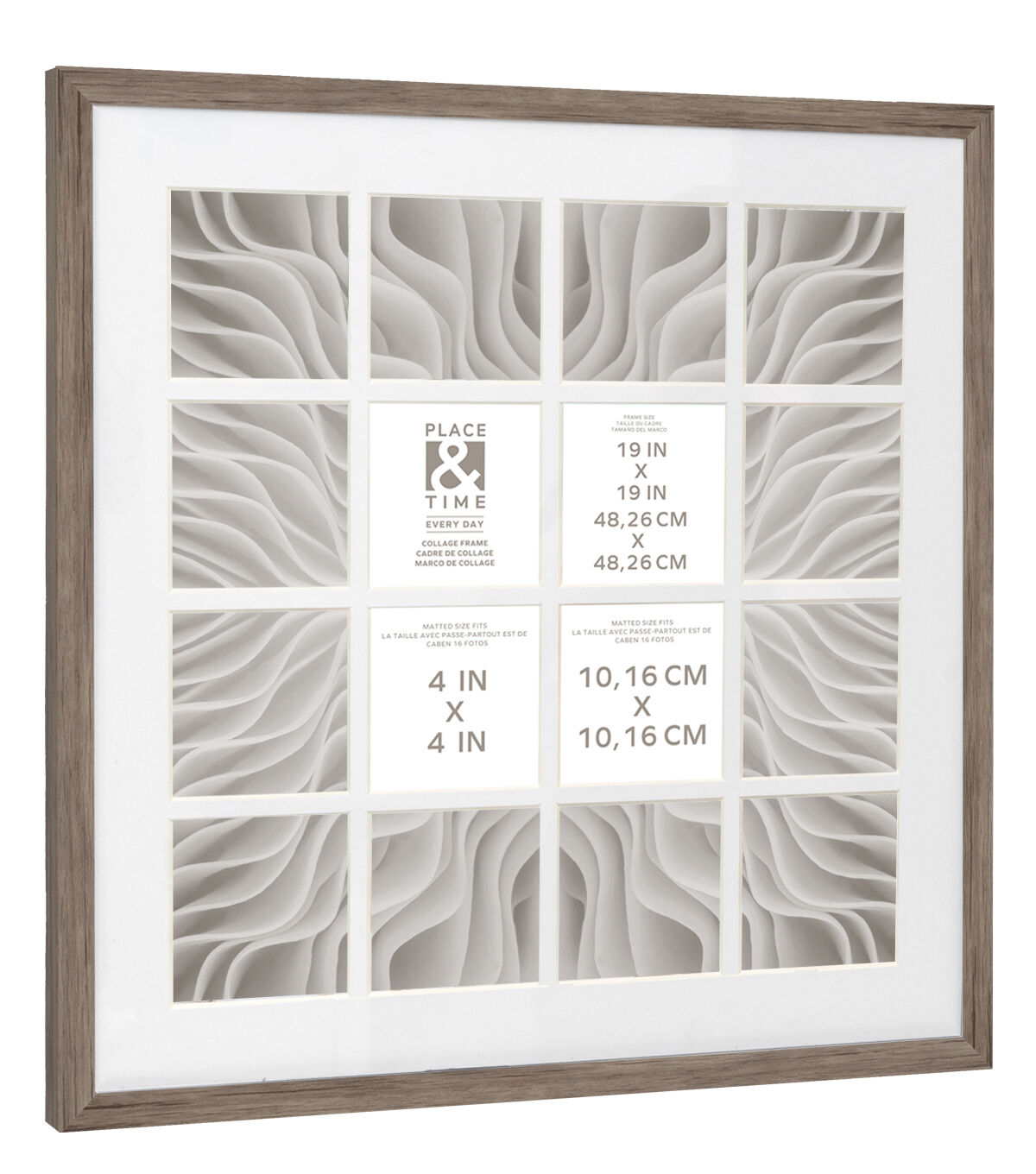 19" x 19" Natural 16 Photo Collage Frame by Place & Time