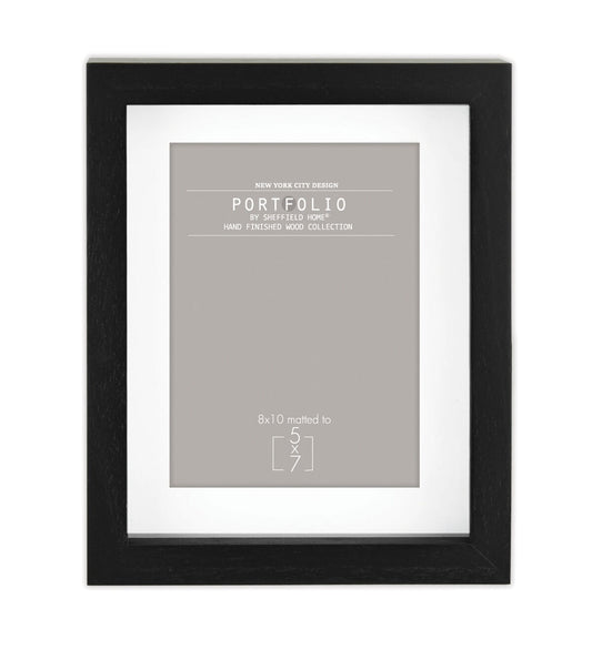 Sheffield Home 8" x 10" Matted to 5" x 7" Black Rustic Tabletop Frame