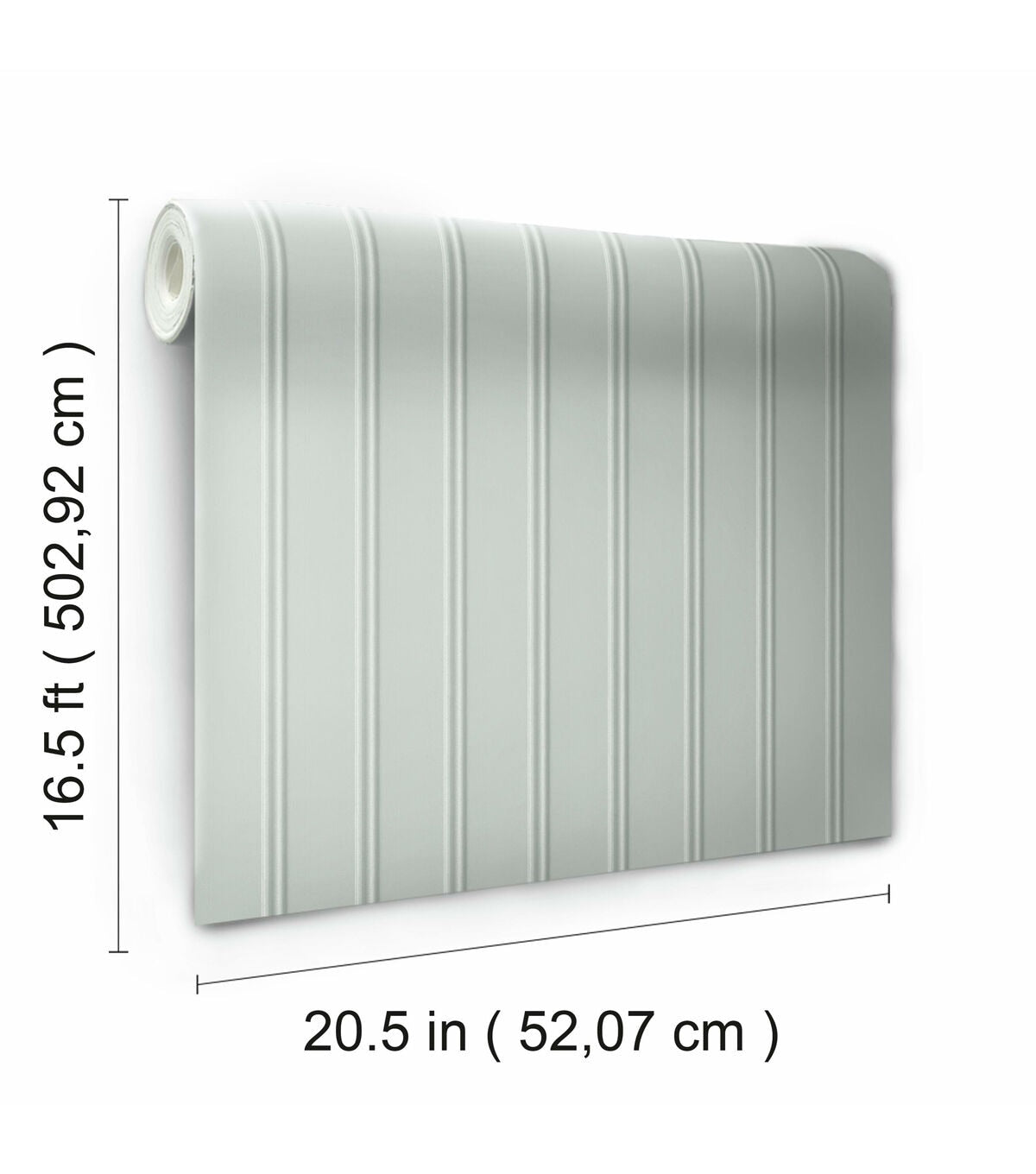 RoomMates 20.5" x 16.5' Mint Green Beadboard Peel & Stick Wallpaper