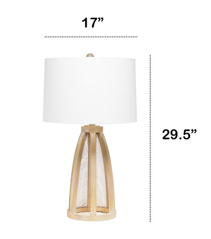 All The Rages Wooded Arch Farmhouse Table Lamp Natural