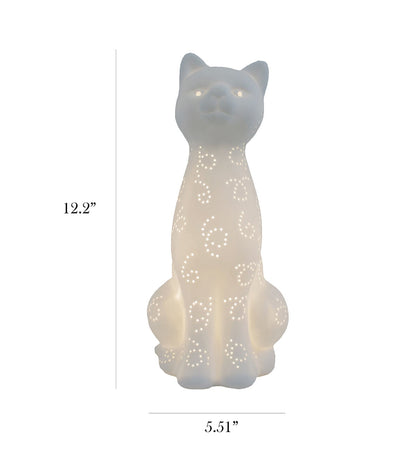 All The Rages Porcelain Kitty Cat Shaped Animal Light Table Lamp