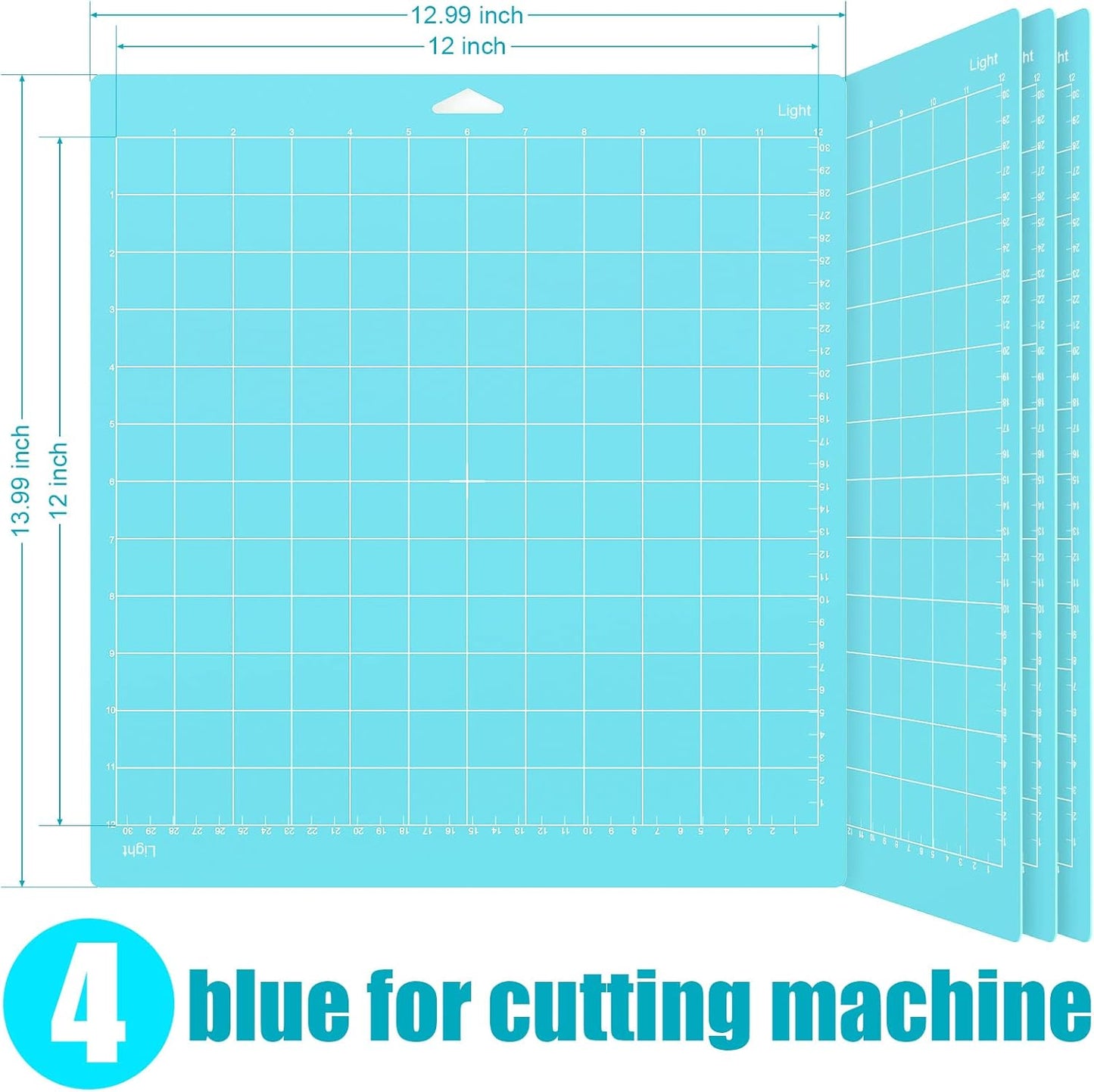 Lzerking Cutting Mat for Cricut 4 Pack Accessories and Supplies Variety Replacement Standard Light Strong Frabic Cut Pads Cricket Cards for Cut Machine Maker/Maker 3/Air/Air 2 with Scraper Pick Needle