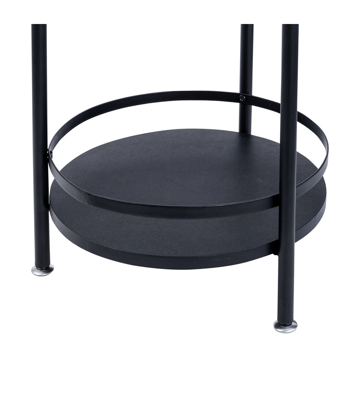 Honey Can Do 2 Tier Round Side Table Black