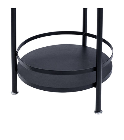 Honey Can Do 2 Tier Round Side Table Black