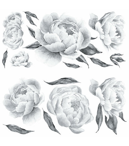 RoomMates Black Peonies Peel And Stick Decals - Black