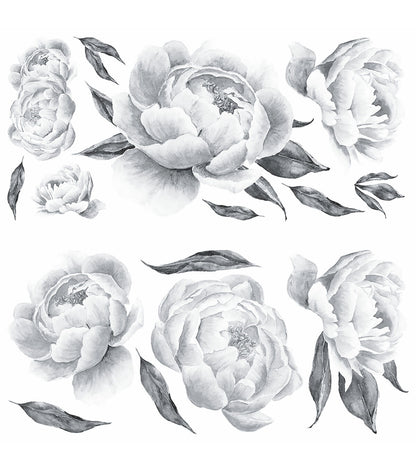 RoomMates Black Peonies Peel And Stick Decals - Black