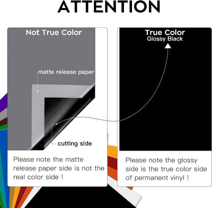 HTVRONT 70 Pack Vinyl for Cricut Machine, 57 Sheets 12" X 12" Permanent Adhesive Vinyl Sheets & 2 Cutting Mat & 10 Transfer Paper for Vinyl