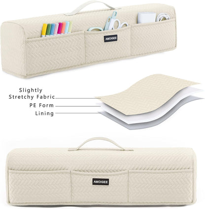 AMOIGEE Stretchy & Washable Dust Cover for Cricut Maker 4, Cricut Explore 4, Cricut Explore Air 2, Cricut Maker 3 – Die-Cut Machine Cover with Pockets for Cricut Accessories, Supplies & Tools