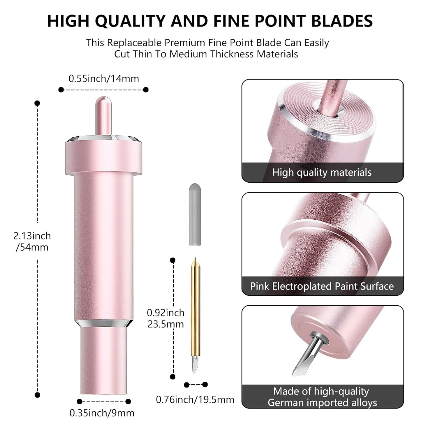 Deep Cut Blade for Cricut Maker 3/4/Maker/Explore 3/4/Air 2/Air/One/Venture,60° Deep Point Blade and Housing for Cutting Metallic/Genuine Leather, Craft/EVA Foam, Aluminum Foil, Magnetic Sheet,Etc