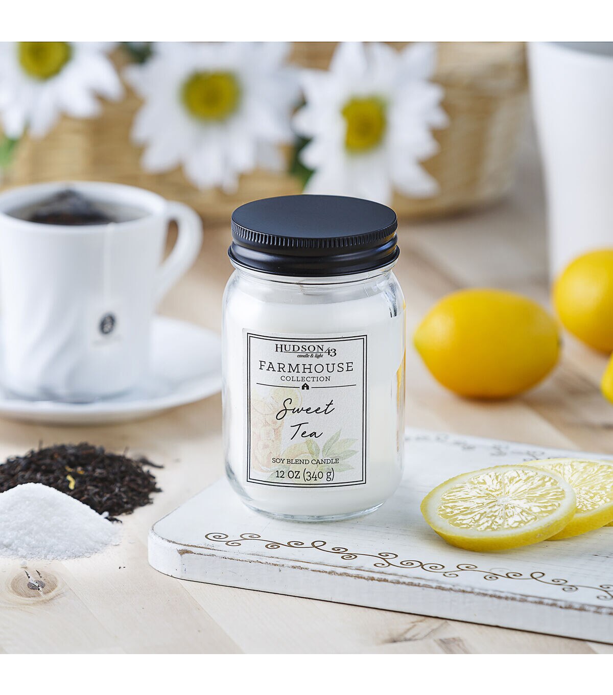 12oz Sweet Tea Scented Mason Jar Candle by Hudson 43