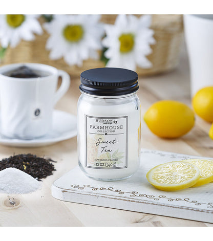 12oz Sweet Tea Scented Mason Jar Candle by Hudson 43