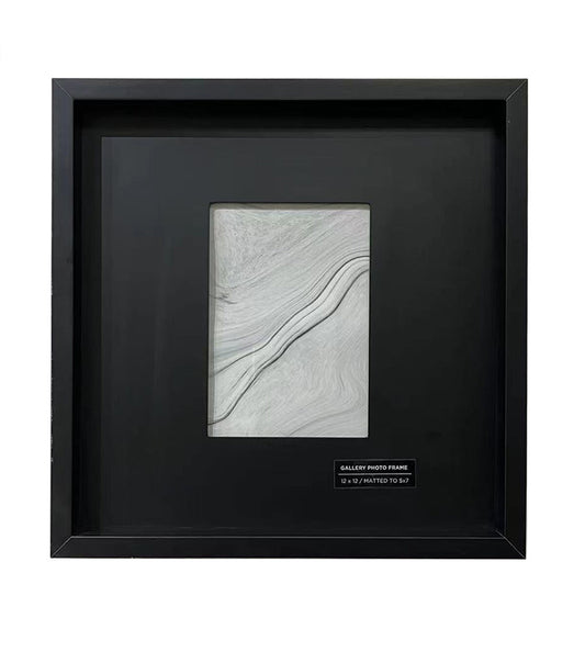Innovative Creations Black Wooden Frame with Mat 12" x 12"