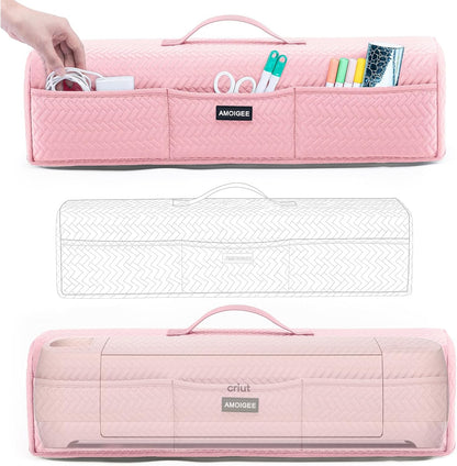 AMOIGEE Stretchy & Washable Dust Cover for Cricut Maker 4, Cricut Explore 4, Cricut Explore Air 2, Cricut Maker 3 – Die-Cut Machine Cover with Pockets for Cricut Accessories, Supplies & Tools