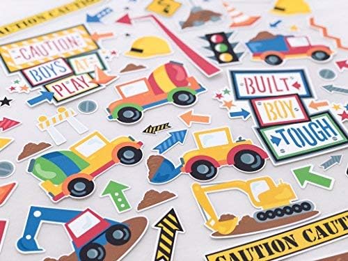 Paper Die Cuts - Built Boy Tough - Over 60 Cardstock Scrapbook Die Cuts - by Miss Kate Cuttables