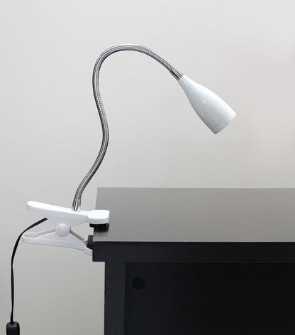 All The Rages White Flexible Gooseneck LED Clip Light Desk Lamp