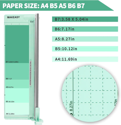 MAKEASY Paper Cutter 12 Inch, 8 Sheet Capacity, Heavy Duty Paper Cutter for Cardstock, Guillotine Paper Trimmer for Crafting, Classroom and Office