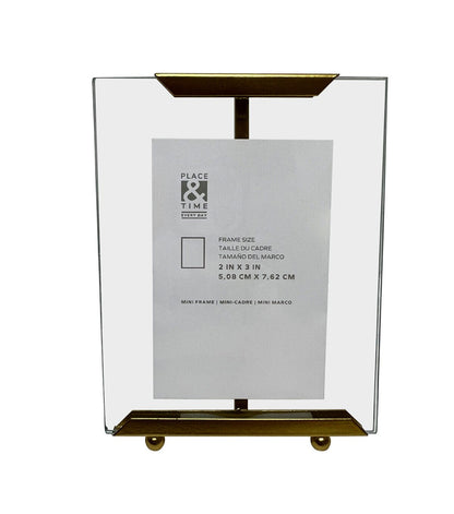 2" x 3" Bronze Edged Transparent Tabletop Picture Frame by Place & Time