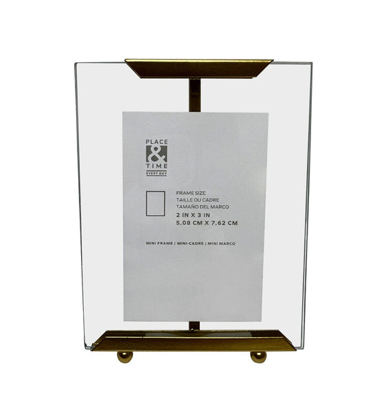 2" x 3" Bronze Edged Transparent Tabletop Picture Frame by Place & Time