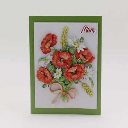 Katy Sue Designs Pretty Flowers 3D Die-Cut Decoupage Sheets for Card Making. A Pack of 24 Sheets of Floral-Themed Die Cuts for Card Making Supplies With Sweet Peas, Corn Poppies, Hydrangeas, & Pansies