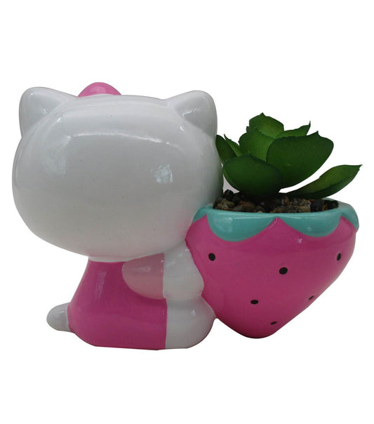 5" Hello Kitty Strawberry Mini Ceramic Planter
