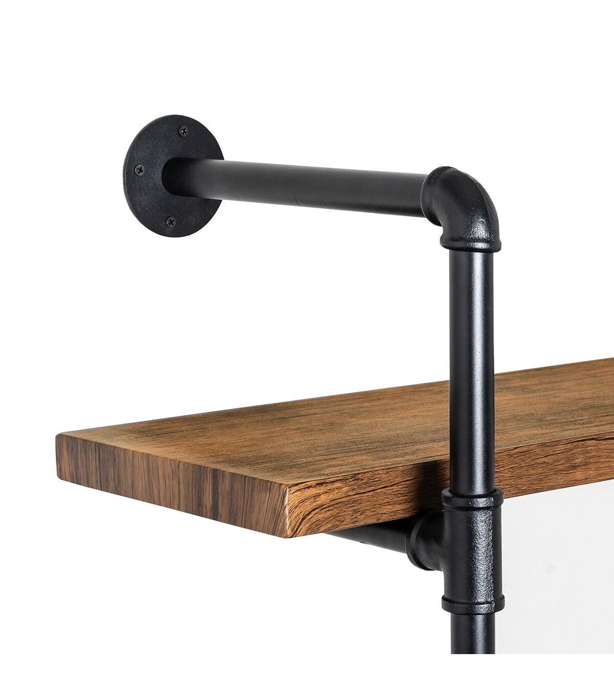 Honey Can Do 3 Tier Black Industrial Wall Shelf