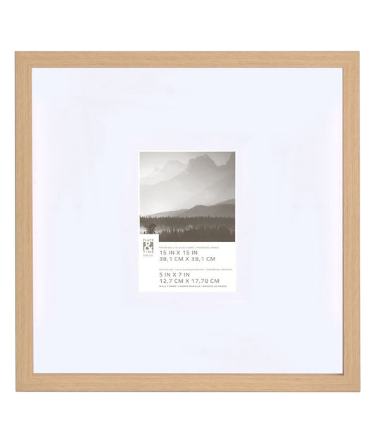 15" x 15" Matted to 5" x 7" Natural Wall Frame by Place & Time