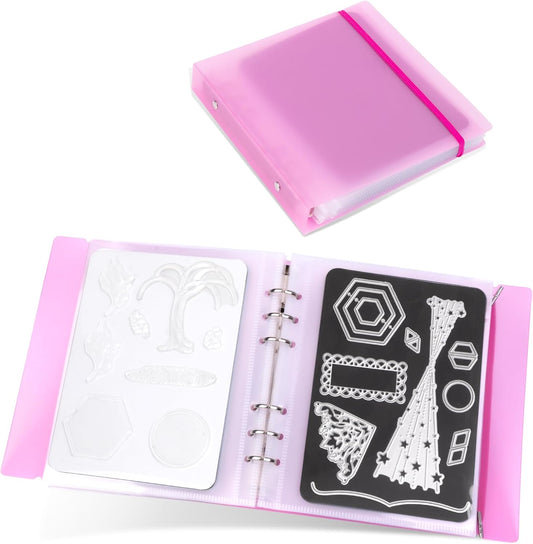 UNIMEIX 12 Pcs Magnetic Sheets for Die Storage with 1 Binder Cover, Stamp and Die Storage Pockets Die Cut Storage for Card Making Supplies(0.8 mm Thickness, Purple)