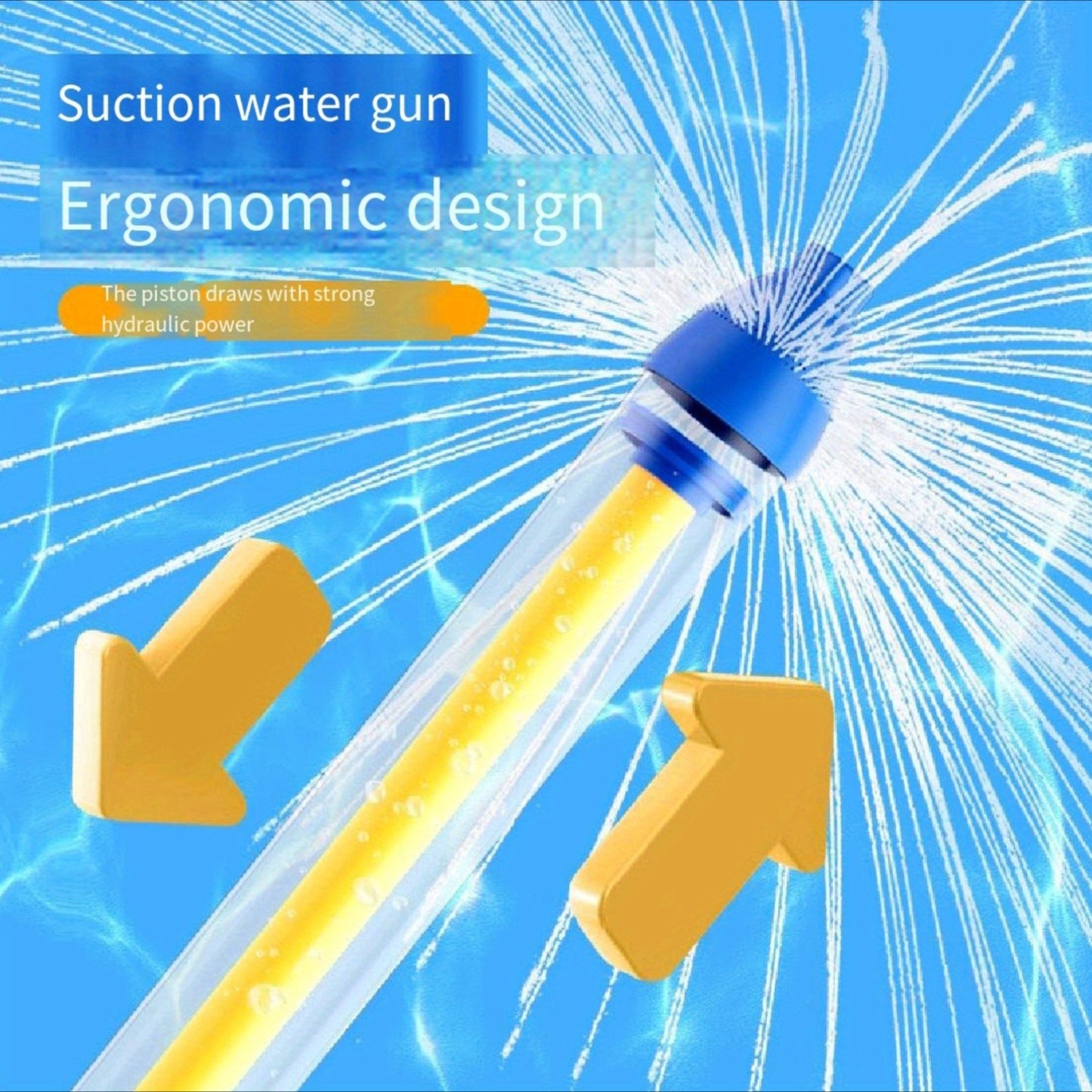 Un pistolet à eau d'été, une idéale pour les batailles de ballons d'eau et les jeux de plage, un grand pistolet à eau à tirer par la corde adapté pour le rafting adulte.