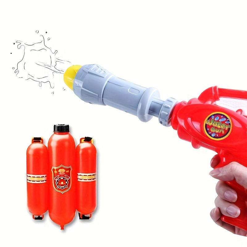 58.37oz pistolet à eau pour enfants, jouets de plage d'été, pistolet à eau en forme d'extincteur grande capacité, rouge, tache d'eau 393.7 pouces, haute qualité et étanche, très adapté aux batailles d'eau
