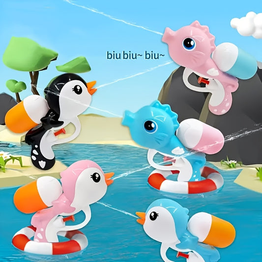 Pistolet à Eau Pingouin de Dessin Animé pour Enfants, Jouet de Jeu d'Été pour Plage et Piscine, Convient aux Jeux Interactifs Parents-Enfants