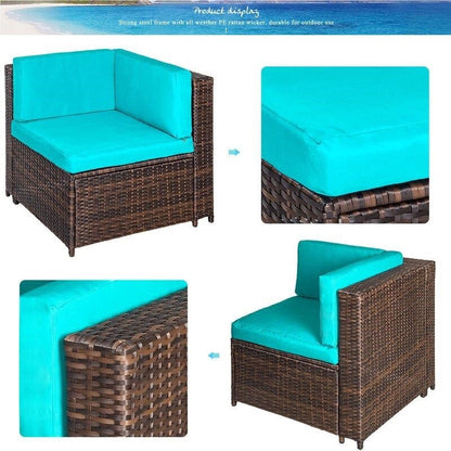 Haoyang 7 Piece Rattan Sectional Seating Group with Cushions