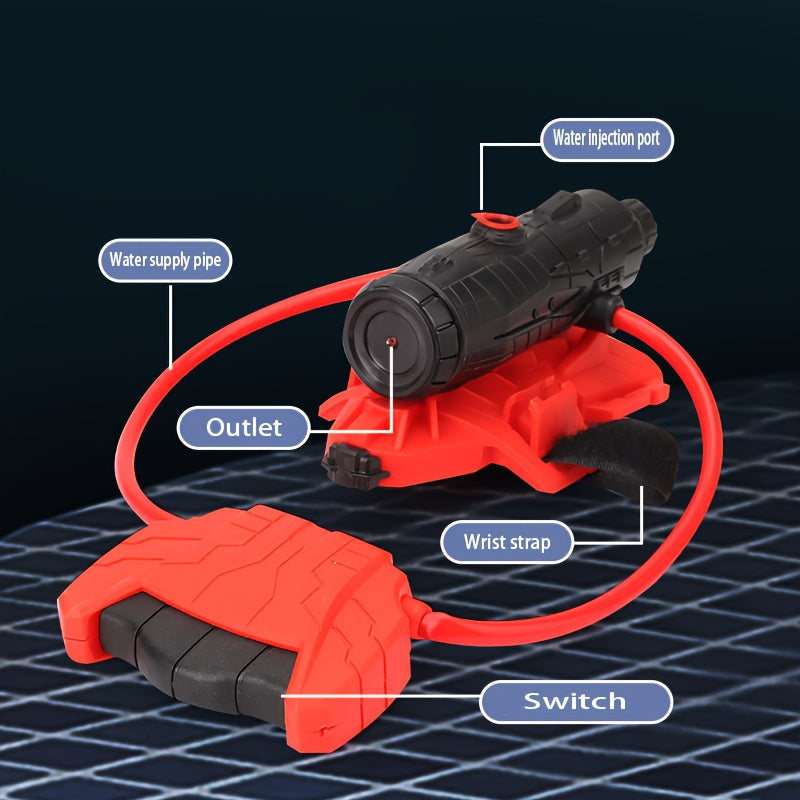 Ensemble de pistolets à eau de super-héros - Gants rouges et pistolet à eau, idéal pour la piscine, la plage et les combats d'eau en plein air, jouet aquatique amusant | Design amusant | Plastique durable
