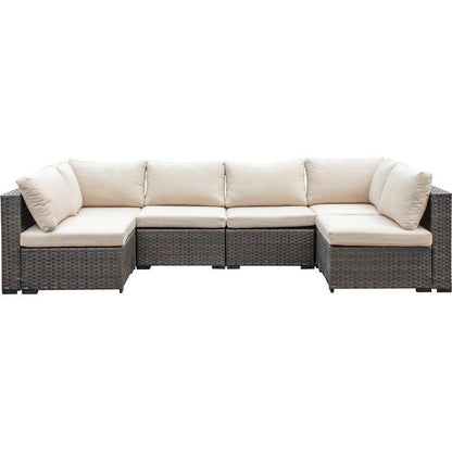 Holliston Wicker/Rattan 4 - Person Seating Group with Cushions