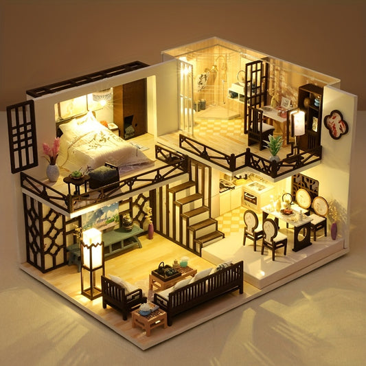 Yaxinju Puzzle de Construction de Modèle Micro en 3D, Jouet de Petite Chambre Cabane à Faire Soi-même, Artisanat en Bois, Saint-Valentin, Action de Grâce, Halloween, Noël, Cadeau d'Anniversaire, Idéal pour Noël, Parfait pour l'Action de Grâce