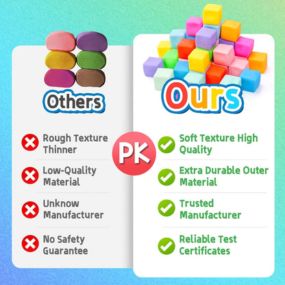 20 Cubes Antistress Souples - Jouets Sensoriels à Détente Lente pour Enfants et Étudiants - Idéaux pour Récompenses en Classe, Cadeaux de Noël et Fêtes