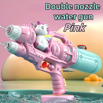 Pistolet à eau à double buse - Jouet de piscine et jeux d'eau - Cadeau pour enfants