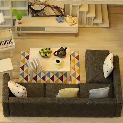 Kit de Construction Modèle Maison à Assembler DIY - Puzzle en Bois Tridimensionnel, Maison de Poupée Miniature Fait Main pour Adolescents, Décoration d'Intérieur Chambre, Cadeau d'Anniversaire, Noël, Halloween, Pâques et Saint-Valentin