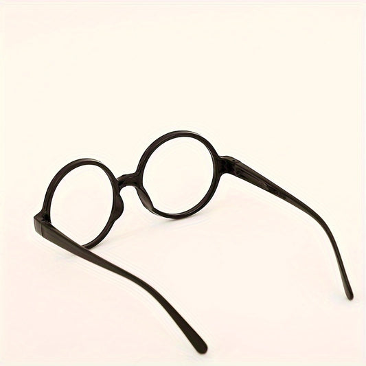 Monture de lunettes rondes style préppy, thème Renaissance, matériau plastique, petite taille vintage décorative
